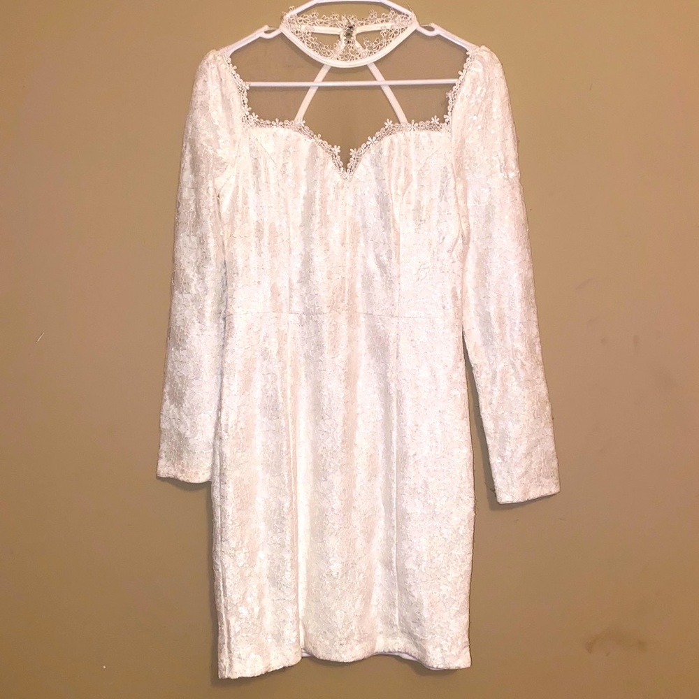 White Lace Mini Dress